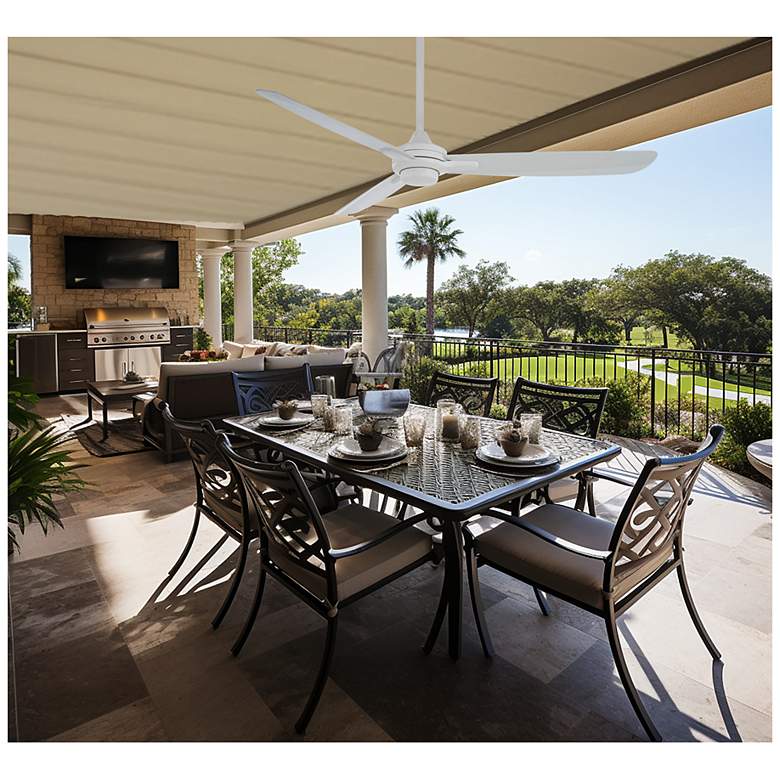 Image 6 60" Minka Aire Rudolph Flat White Outdoor Ceiling Fan with Remote more views