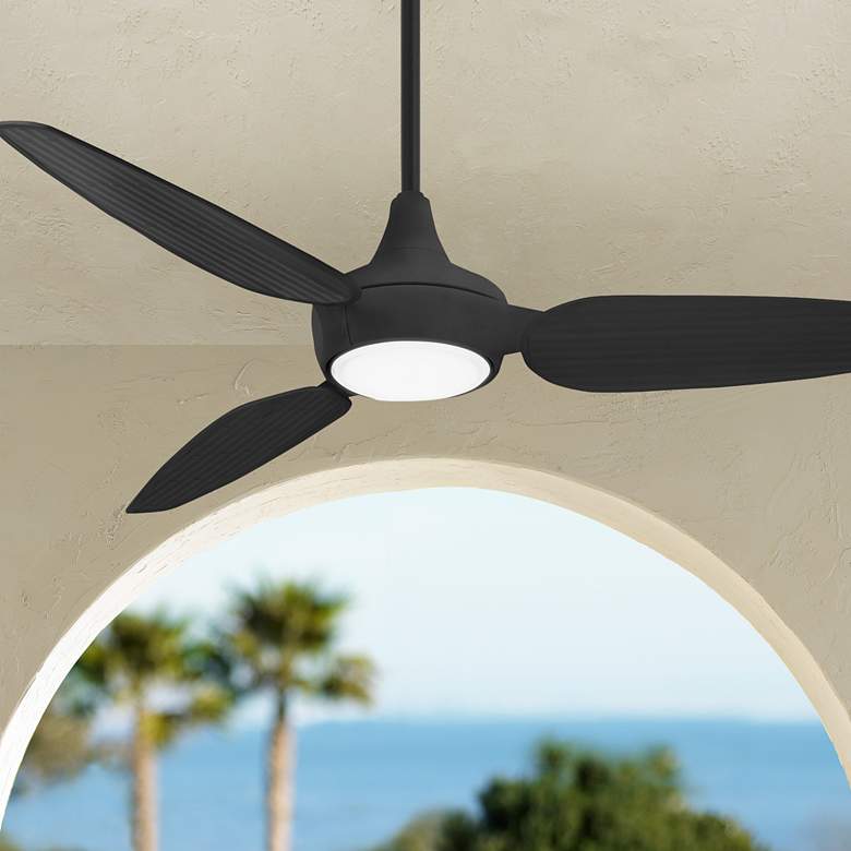 60&quot; Minka Aire Seacrest Coal LED Outdoor Smart Ceiling Fan