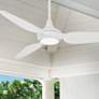 60" Minka Aire Seacrest White LED Wet Rated Outdoor Smart Fan
