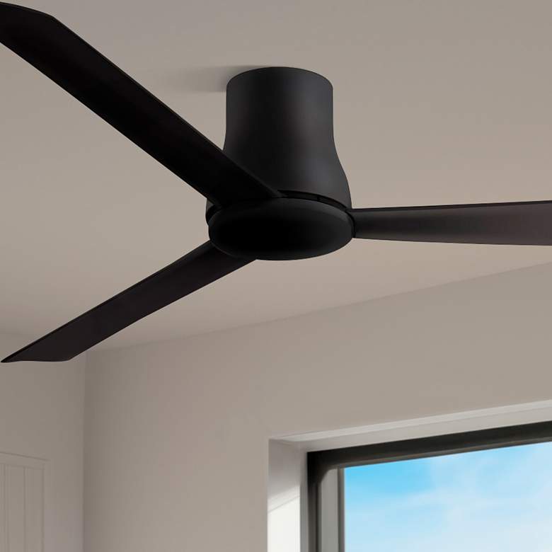 Image 2 60" Minka Aire Simple Flush Coal Black Outdoor Hugger Ceiling Fan