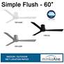 60" Minka Aire Simple Flush Coal Black Outdoor Hugger Ceiling Fan in scene