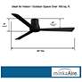60" Minka Aire Simple Flush Coal Black Outdoor Hugger Ceiling Fan in scene