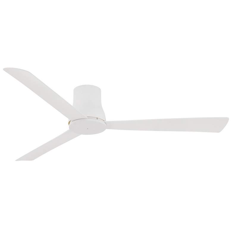 Image 1 60 inch Minka Aire Simple Flush Flat White Outdoor Hugger Ceiling Fan