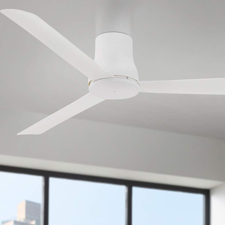 Image 2 60" Minka Aire Simple Flush Flat White Outdoor Hugger Ceiling Fan