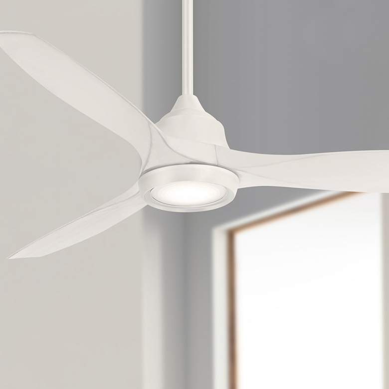 Image 1 60 inch Minka Aire Skyhawk Flat White LED Ceiling Fan with Remote Control