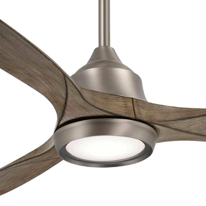 Image 3 60" Minka Aire Skyhawk Nickel Driftwood LED Ceiling Fan with Remote more views