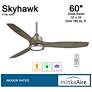 5_60" Minka Aire Skyhawk Nickel Driftwood LED Ceiling Fan with Remote more views