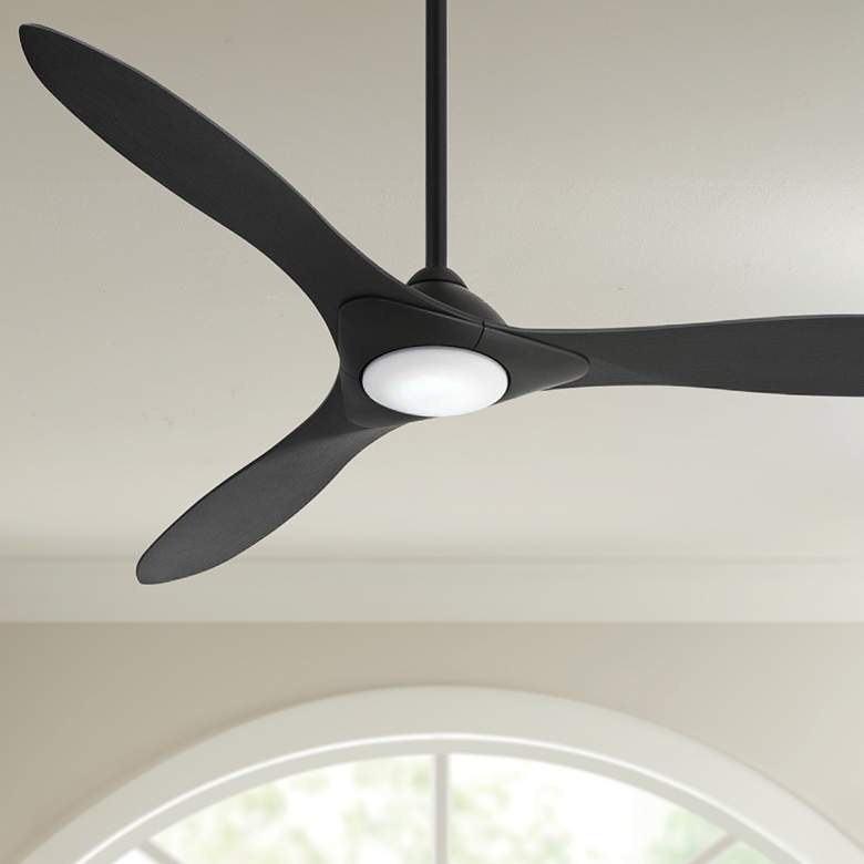 Image 1 60 inch Minka Aire Sleek Coal Finish LED Smart Ceiling Fan with Remote