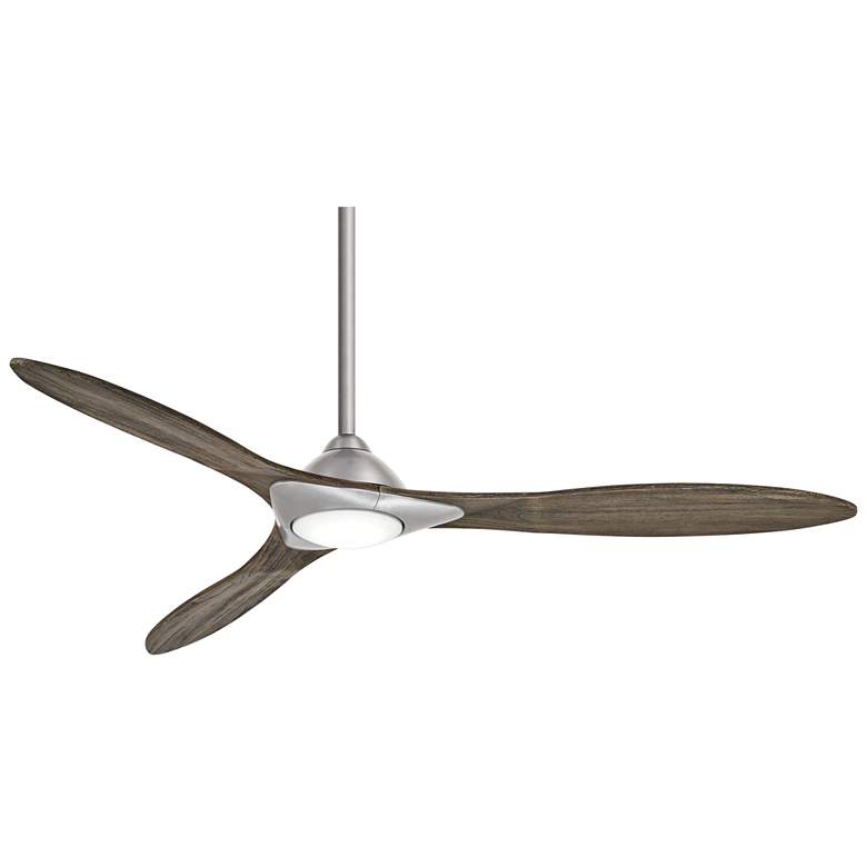 Image 2 60" Minka Aire Sleek Nickel Finish Modern LED Smart Ceiling Fan