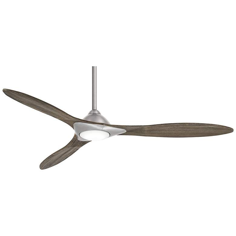 Image 2 60" Minka Aire Sleek Nickel Finish Modern LED Smart Ceiling Fan