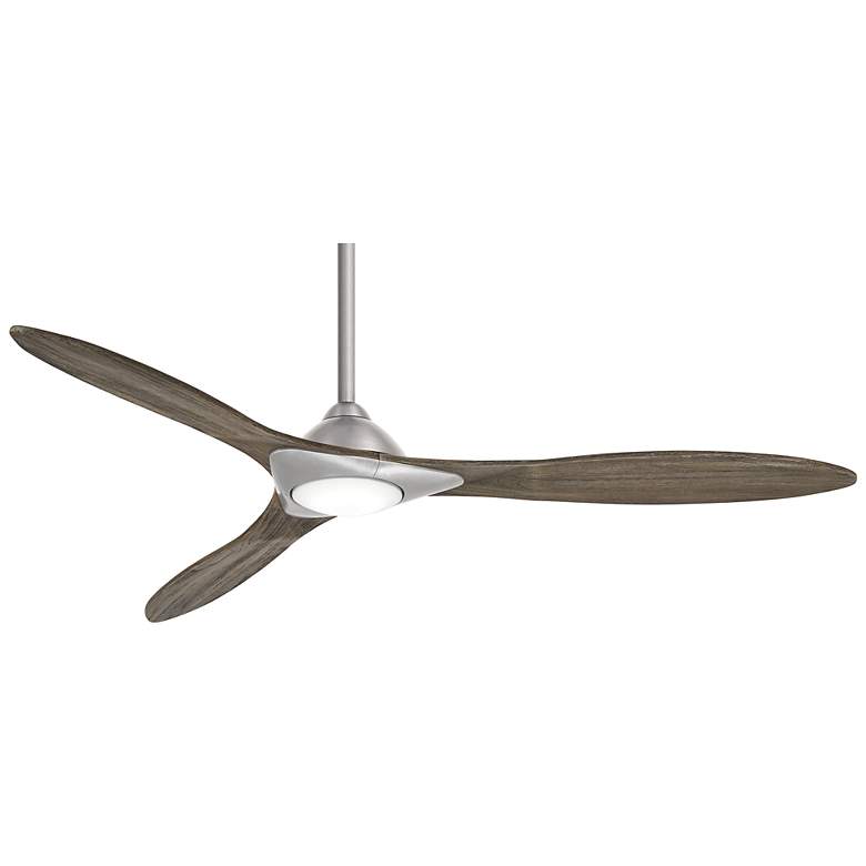 Image 2 60 inch Minka Aire Sleek Nickel Finish Modern LED Smart Ceiling Fan