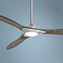 60" Minka Aire Sleek Nickel Finish Modern LED Smart Ceiling Fan