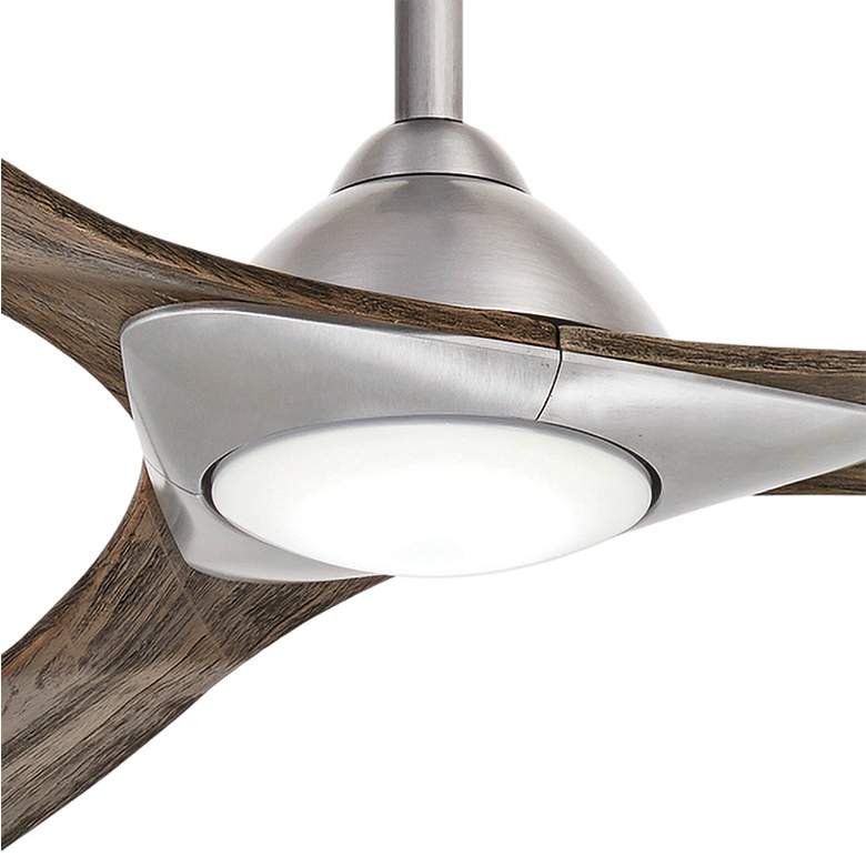 Image 3 60" Minka Aire Sleek Nickel Finish Modern LED Smart Ceiling Fan more views