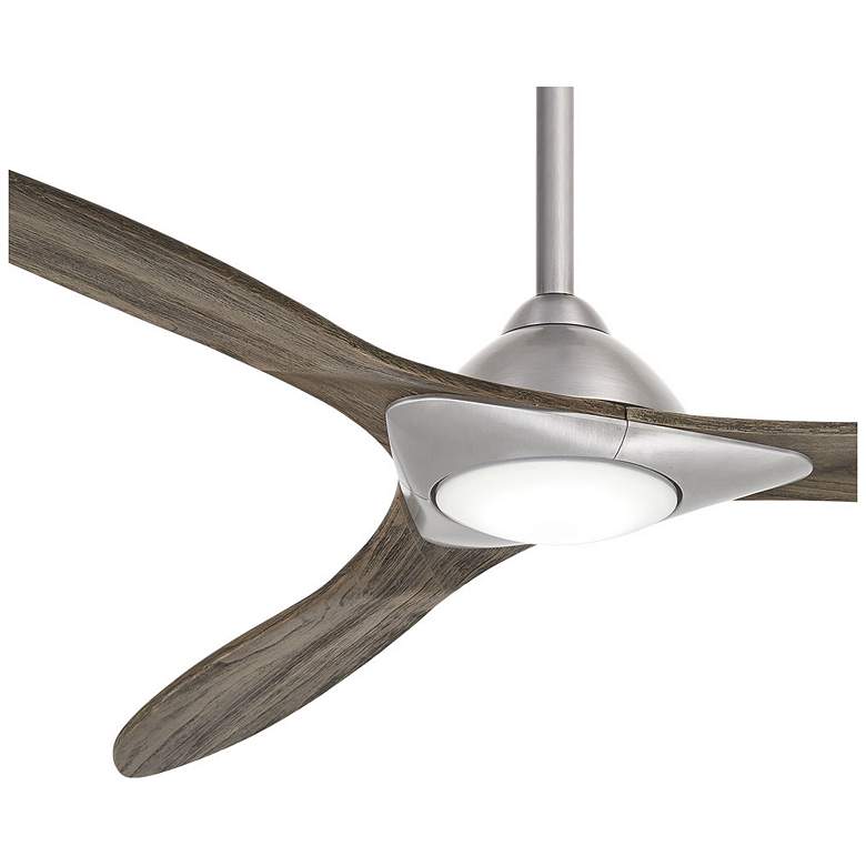 Image 3 60" Minka Aire Sleek Nickel Finish Modern LED Smart Ceiling Fan more views