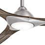 60" Minka Aire Sleek Nickel Finish Modern LED Smart Ceiling Fan