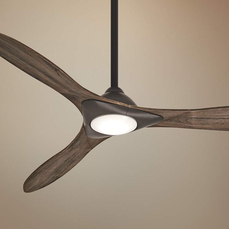 Image 1 60 inch Minka Aire Sleek Oil Rubbed Bronze LED Smart Ceiling Fan
