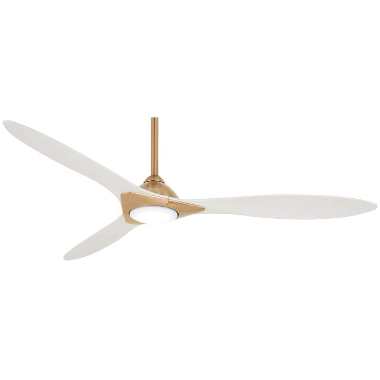 Image 2 60" Minka Aire Sleek Soft Brass LED Indoor Smart Fan with Remote