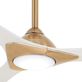Image2 of 60" Minka Aire Sleek Soft Brass LED Indoor Smart Fan with Remote more views