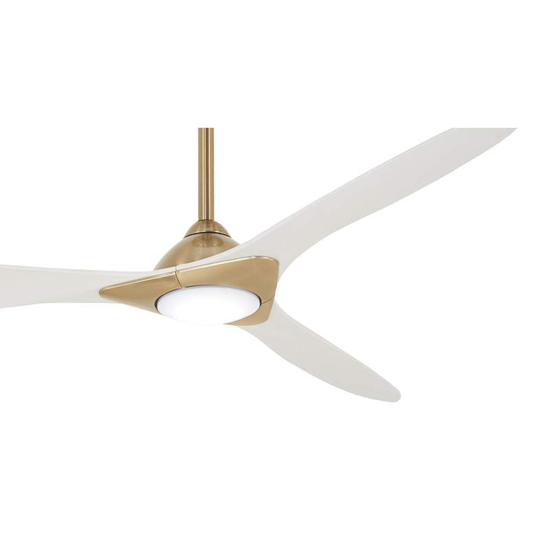 Image 5 60" Minka Aire Sleek Soft Brass LED Indoor Smart Fan with Remote more views