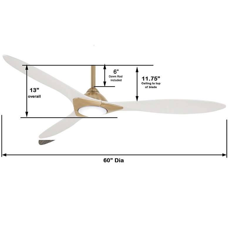 Image 7 60 inch Minka Aire Sleek Soft Brass LED Indoor Smart Fan with Remote more views