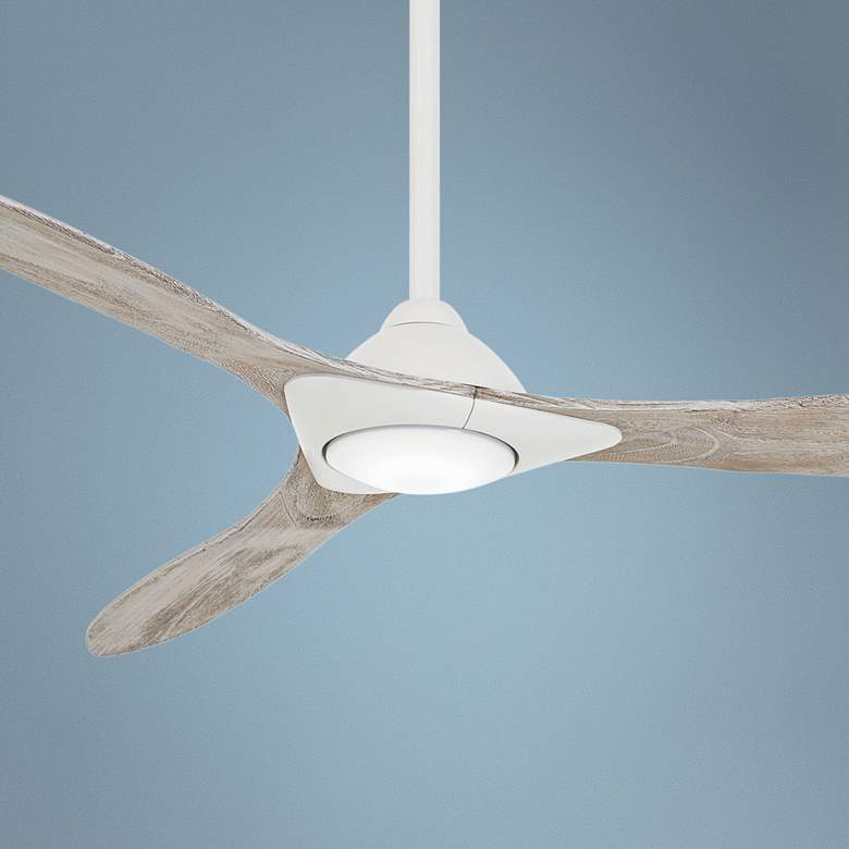 Image 1 60 inch Minka Aire Sleek White LED Modern Smart Ceiling Fan