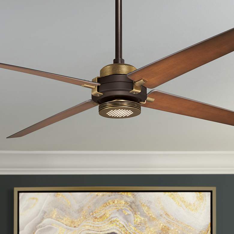 Image 1 60 inch Minka Aire Spectre Bronze - Brass LED Ceiling Fan with Remote