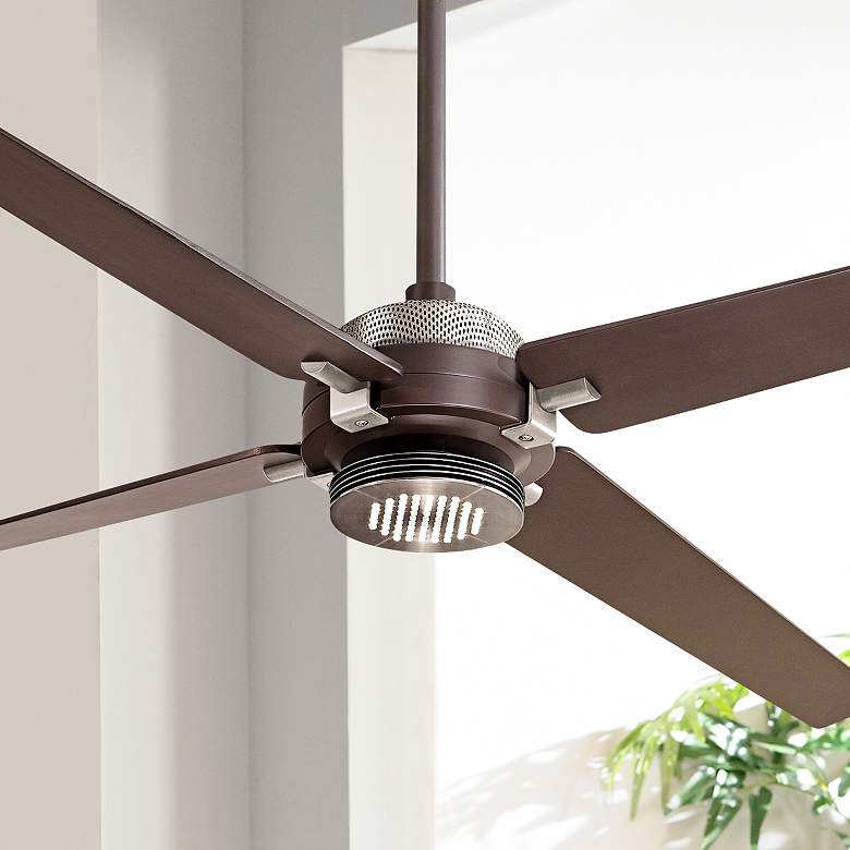 60&quot; Minka Aire Spectre Bronze - Nickel LED Ceiling Fan with Remote