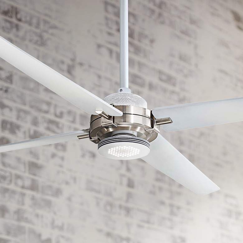 Image 1 60 inch Minka Aire Spectre White - Nickel LED Ceiling Fan