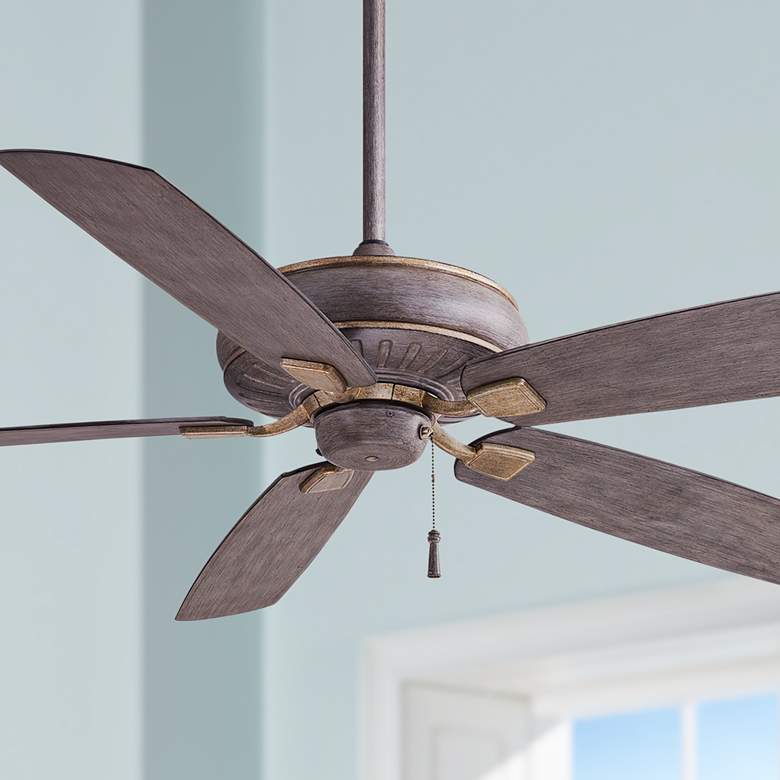 Image 1 60" Minka Aire Sunseeker All Weather Driftwood Pull Chain Ceiling Fan