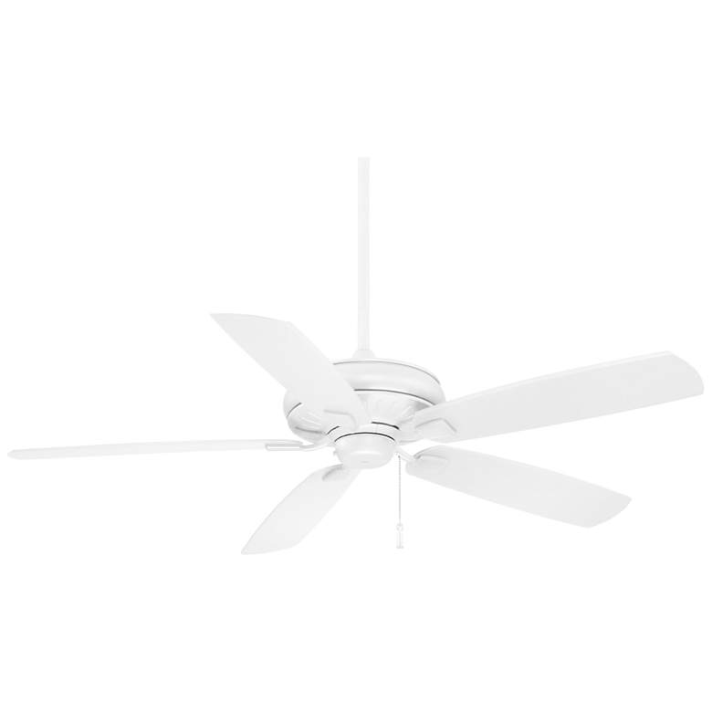 Image 2 60" Minka Aire Sunseeker All Weather Flat White Pull Chain Ceiling Fan