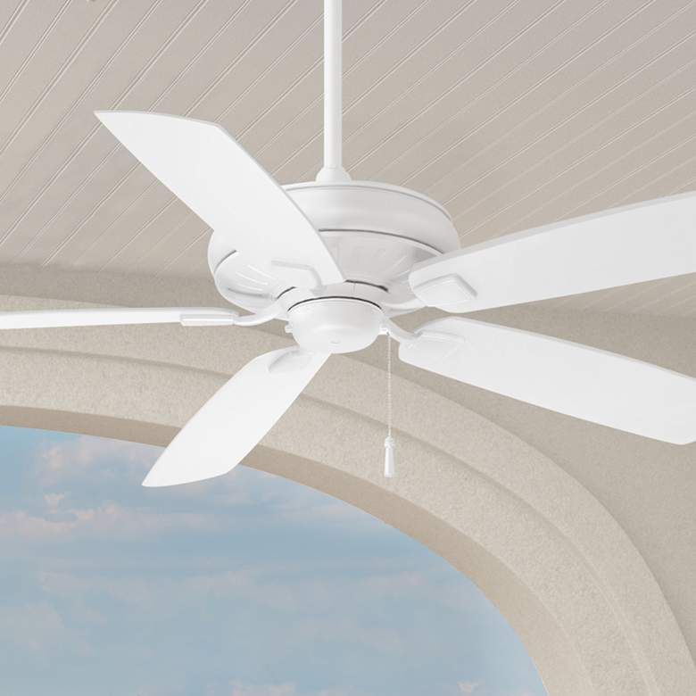 Image 1 60" Minka Aire Sunseeker All Weather Flat White Pull Chain Ceiling Fan