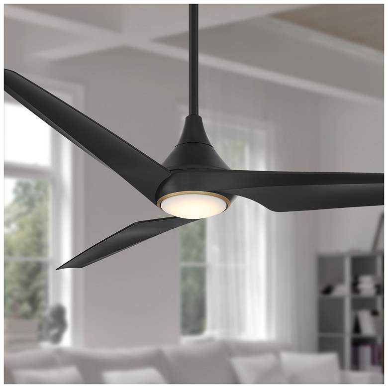 Image 1 60" Minka Aire Switch Black 3-Blade LED Smart Ceiling Fan