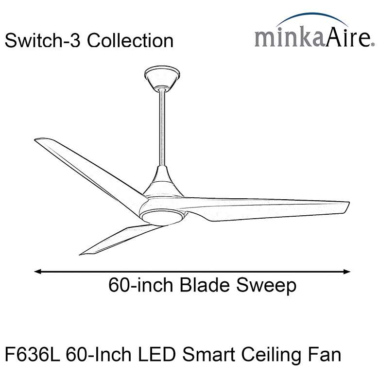 Image 6 60" Minka Aire Switch Black 3-Blade LED Smart Ceiling Fan more views