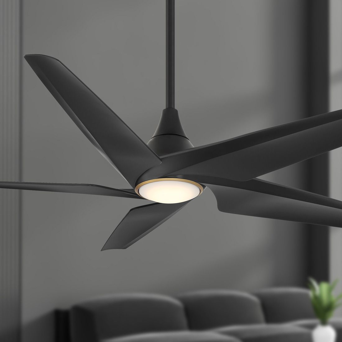 Image 3 60" Minka Aire Switch Black 5-Blade LED Smart Ceiling Fan more views
