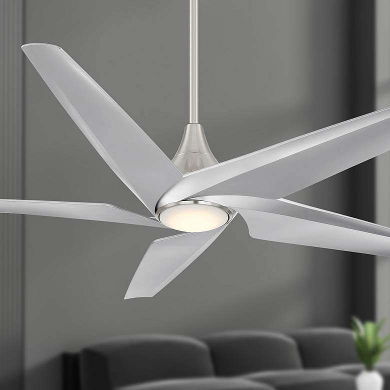 Image 1 60" Minka-Aire Switch LED Brushed Nickel Ceiling Fan with Remote