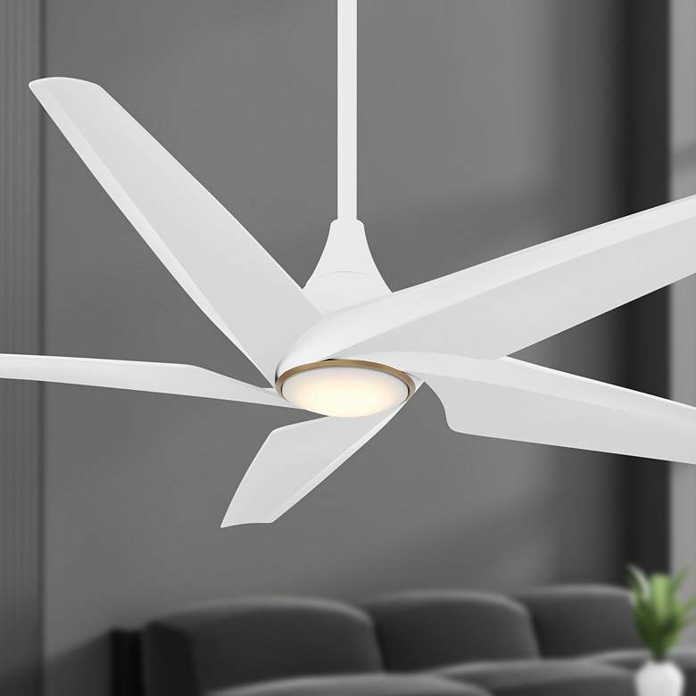 Image 1 60" Minka-Aire Switch LED Flat White Ceiling Fan with Remote