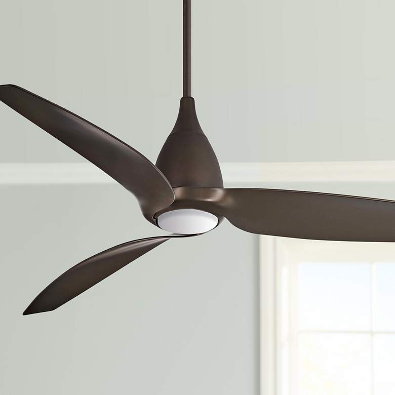 Image 1 60" Minka Aire Tear Bronze LED Large Ceiling Fan with Remote