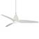 60" Minka Aire Tear Flat White Modern LED Ceiling Fan with Remote