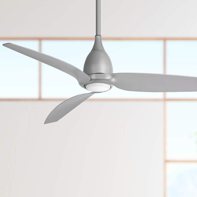 Image 1 60" Minka Aire Tear Silver Modern LED Ceiling Fan with Remote