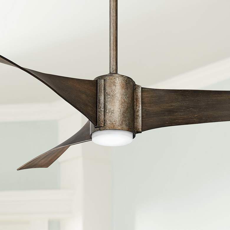 Image 1 60 inch Minka Aire Triple Vintage Iron Modern LED Ceiling Fan with Remote