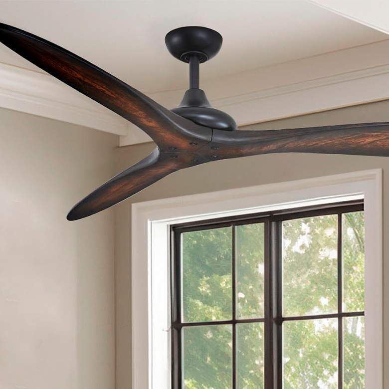 Image 2 60" Minka Aire Vapor Coal and Koa Outdoor Ceiling Fan with Remote