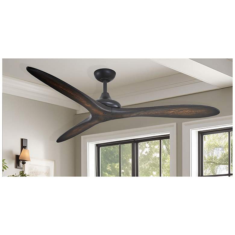 Image 7 60" Minka Aire Vapor Coal and Koa Outdoor Ceiling Fan with Remote more views