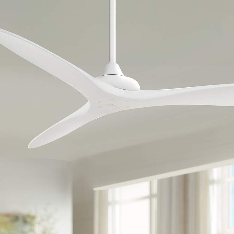 Image 2 60" Minka Aire Vapor Flat White Outdoor Ceiling Fan with Remote