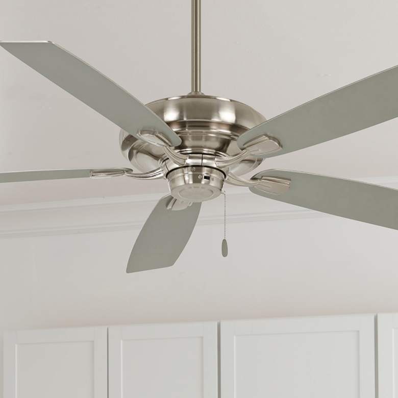Image 1 60" Minka Aire Watt Brushed Nickel Pull Chain Ceiling Fan