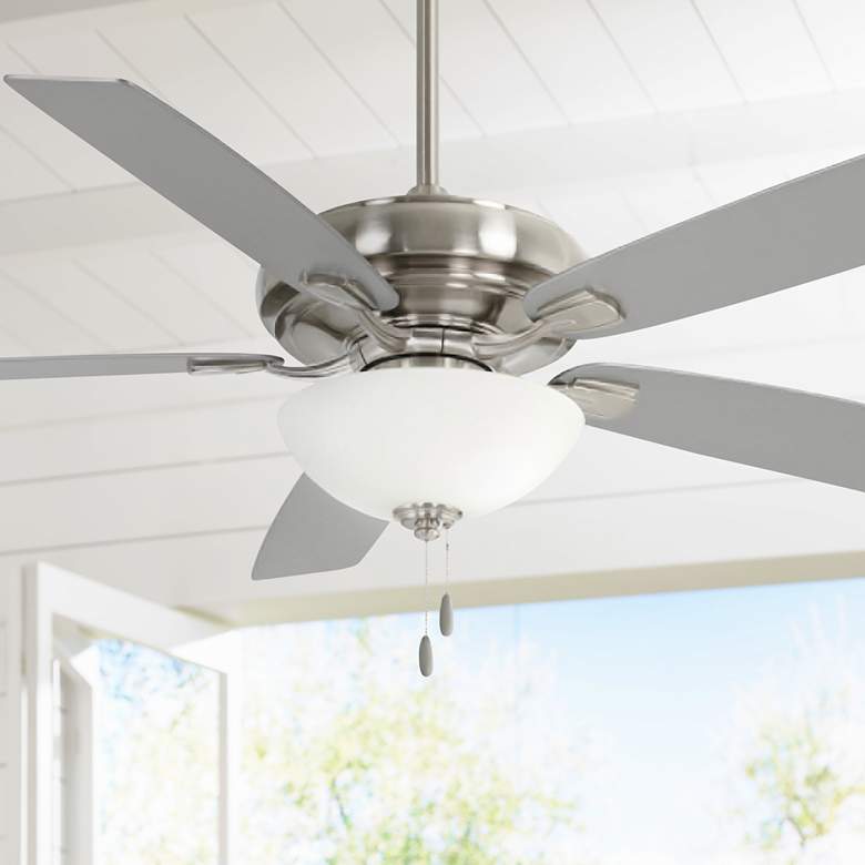 Image 1 60 inch Minka Aire Watt II Nickel LED Indoor Pull Chain Ceiling Fan