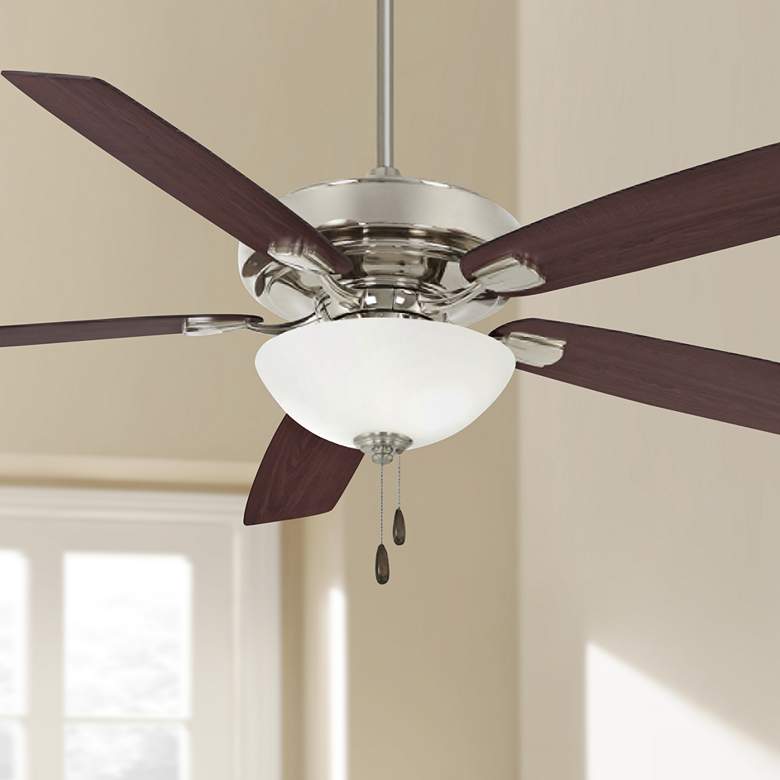 Image 1 60" Minka Aire Watt II Nickel Maple LED Indoor Pull Chain Fan
