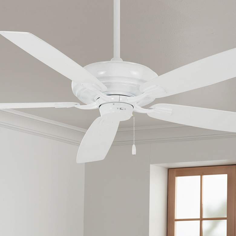 Image 1 60 inch Minka Aire Watt White Pull Chain Indoor Ceiling Fan