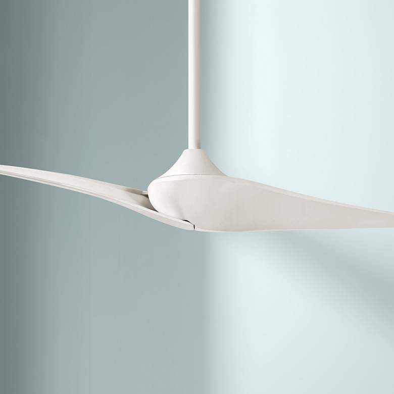 Image 1 60 inch Minka Aire Wave II Flat White DC Modern Ceiling Fan with Remote