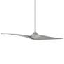 60" Minka Aire Wave II Silver Modern Two Blade Ceiling Fan with Remote