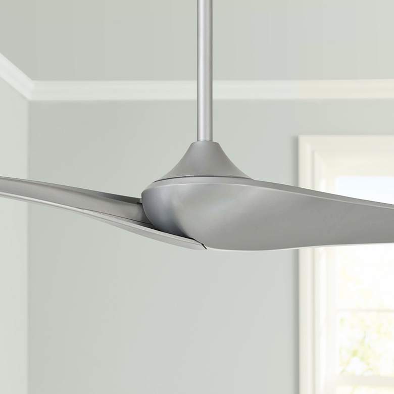 Image 1 60 inch Minka Aire Wave II Silver Modern Two Blade Ceiling Fan with Remote